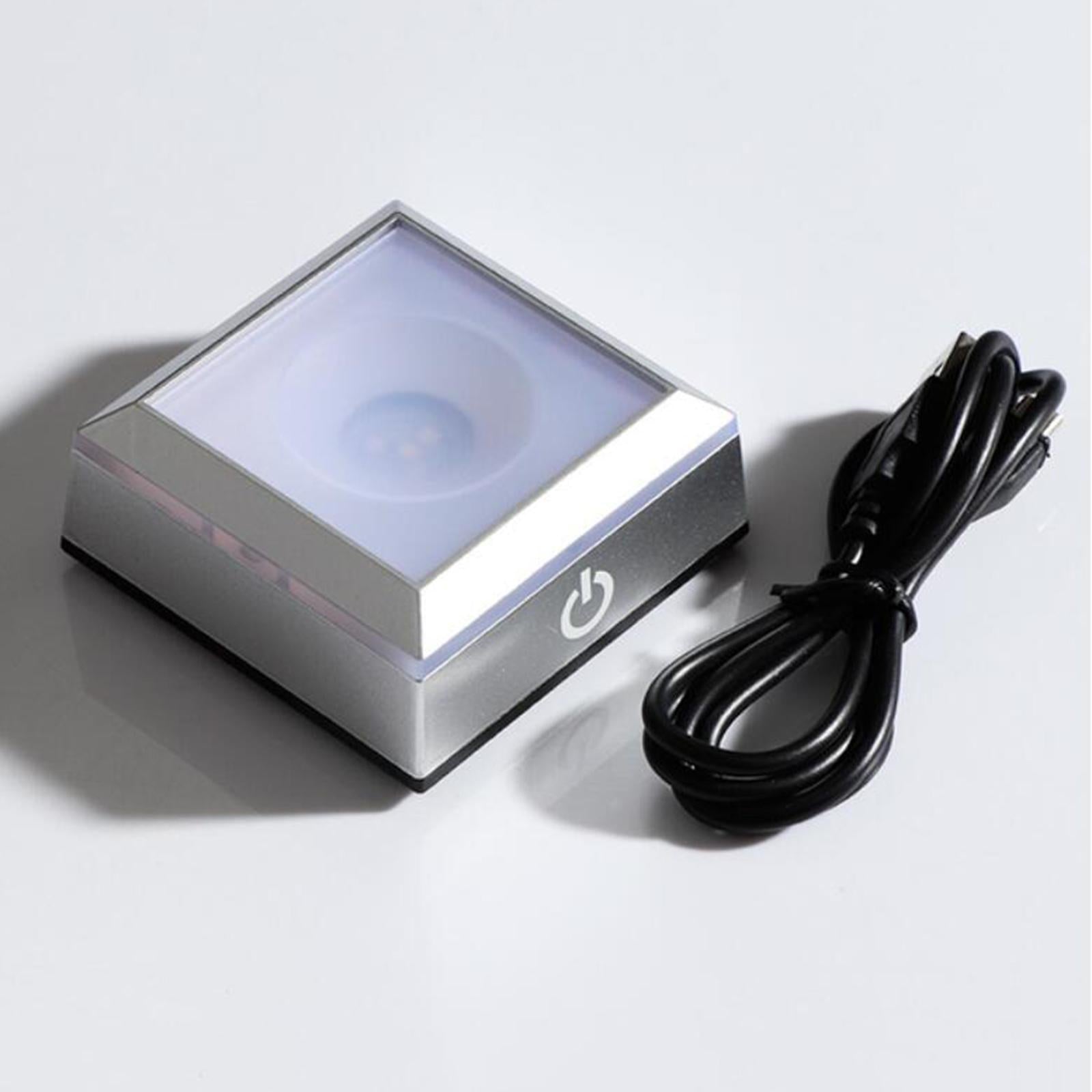 Light Change Base LED Light Base Show Stand Display Plate Home Decor Silver