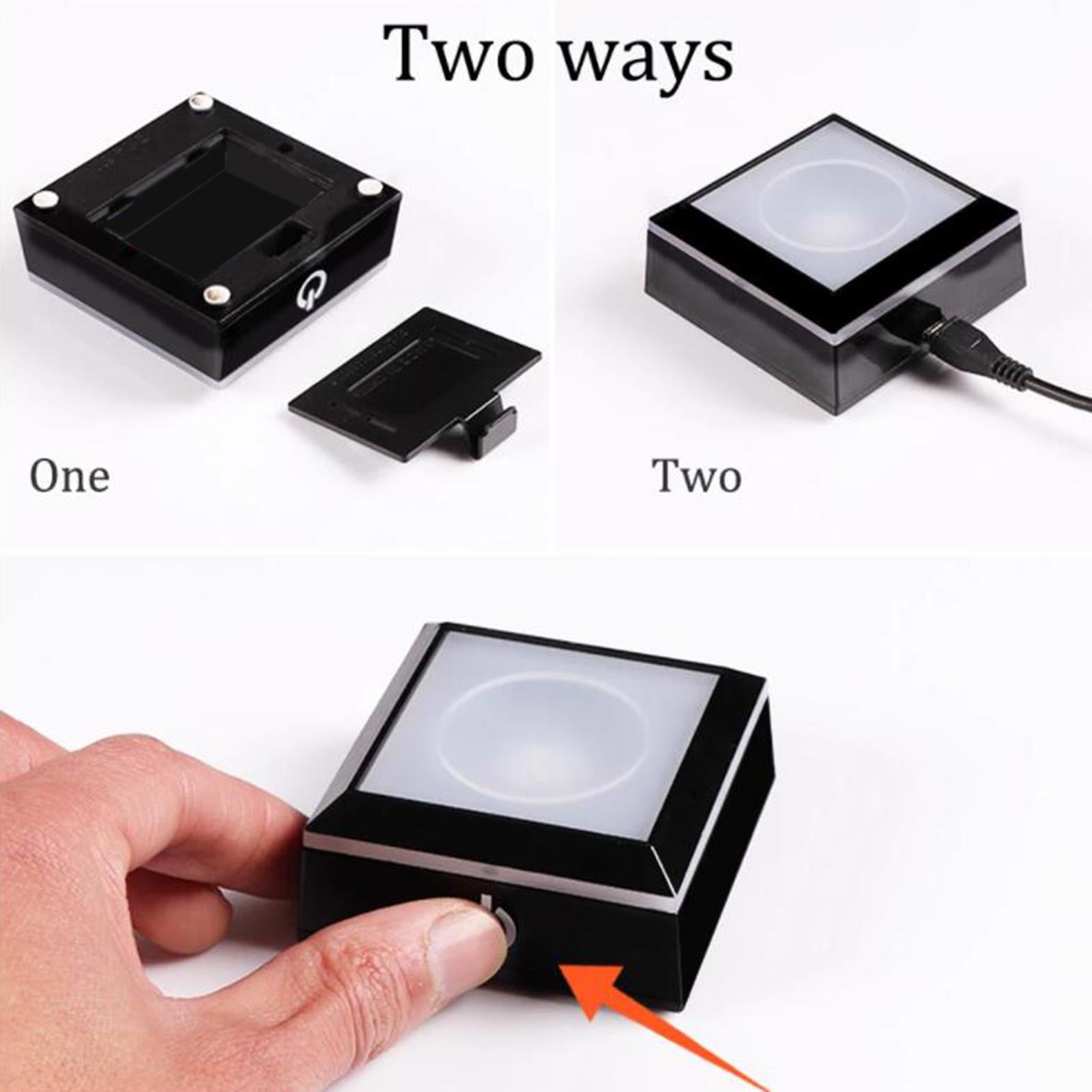 Light Change Base LED Light Base Show Stand Display Plate Home Decor Black