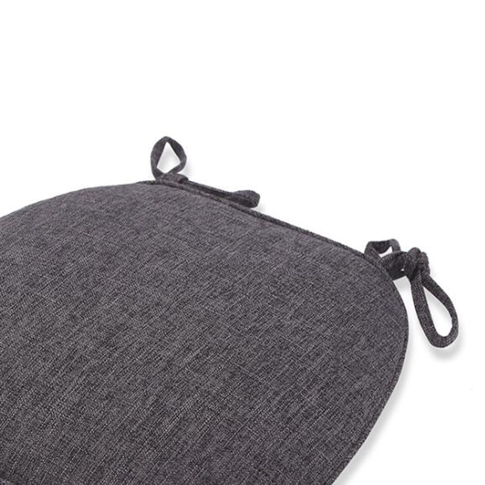 Chair Cushion with Ties Dining Chairs Nonslip Seat Cushion Pad Black Grey