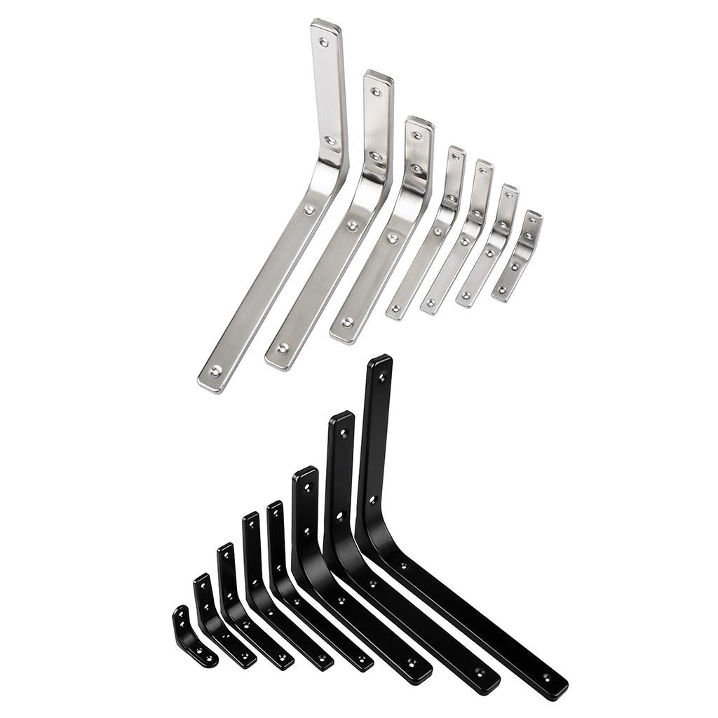 Heavy Duty Shelf Bracket Wall Hanging Shelve L Shaped Brackets Black 2Inch