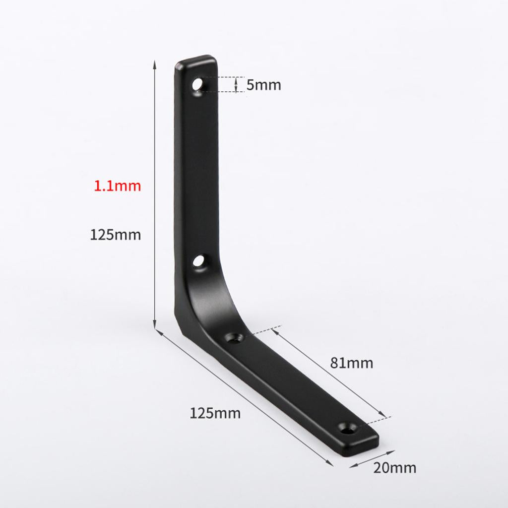 3xHeavy Duty Shelf Bracket Wall Hanging Shelve L Shaped Brackets Black 5Inch