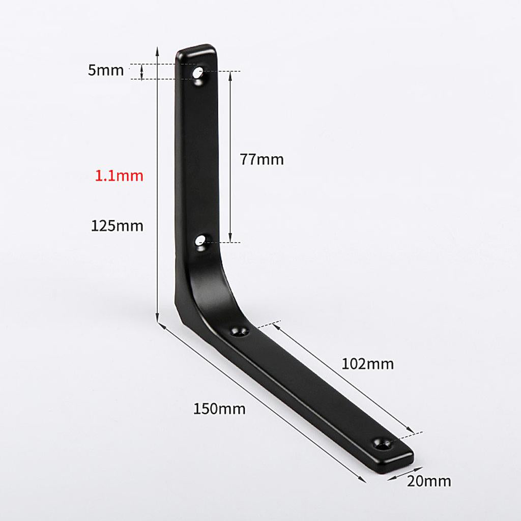 Heavy Duty Shelf Bracket Wall Hanging Shelve L Shaped Brackets Black 6Inch