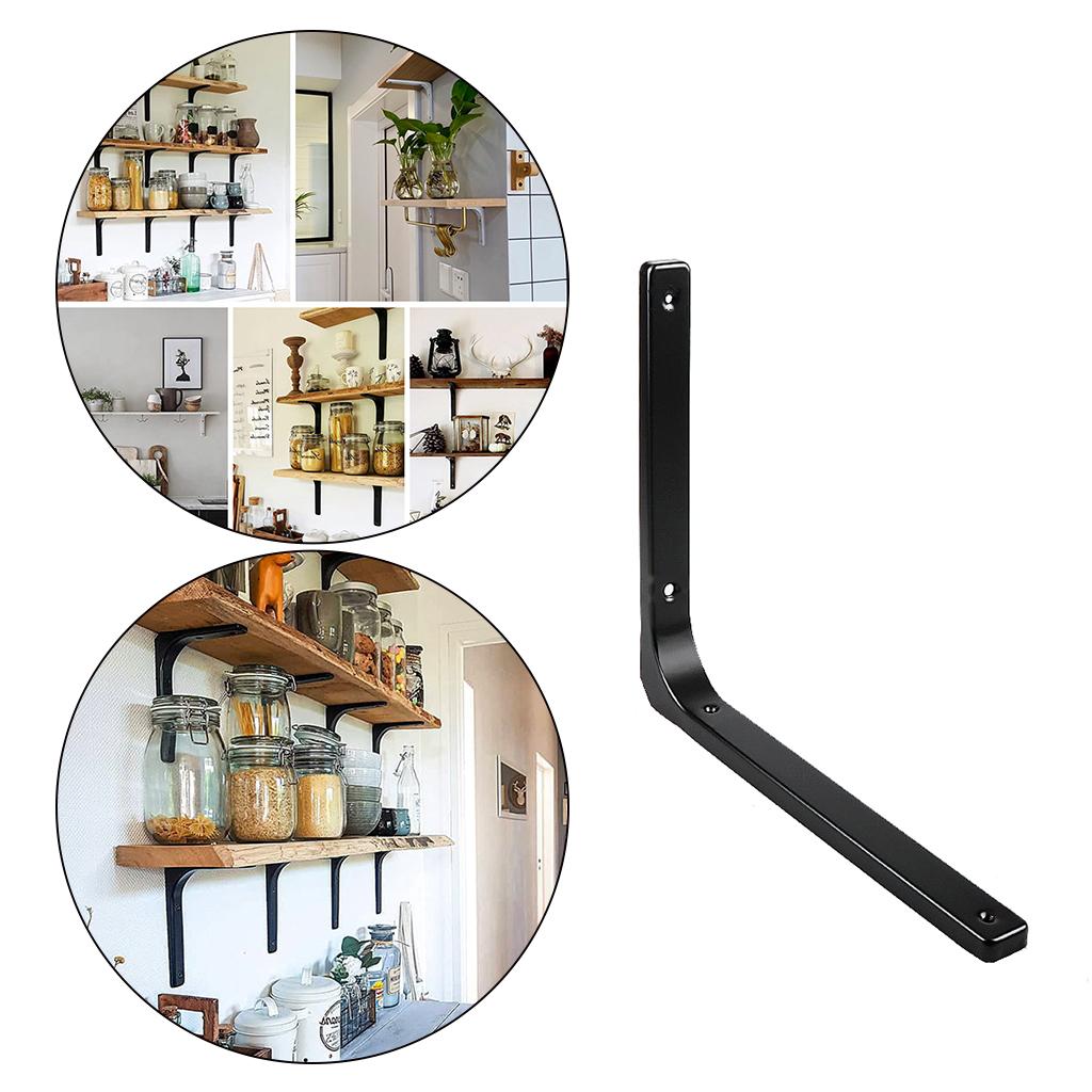 Heavy Duty Shelf Bracket Wall Hanging Shelve L Shaped Brackets Black 16Inch