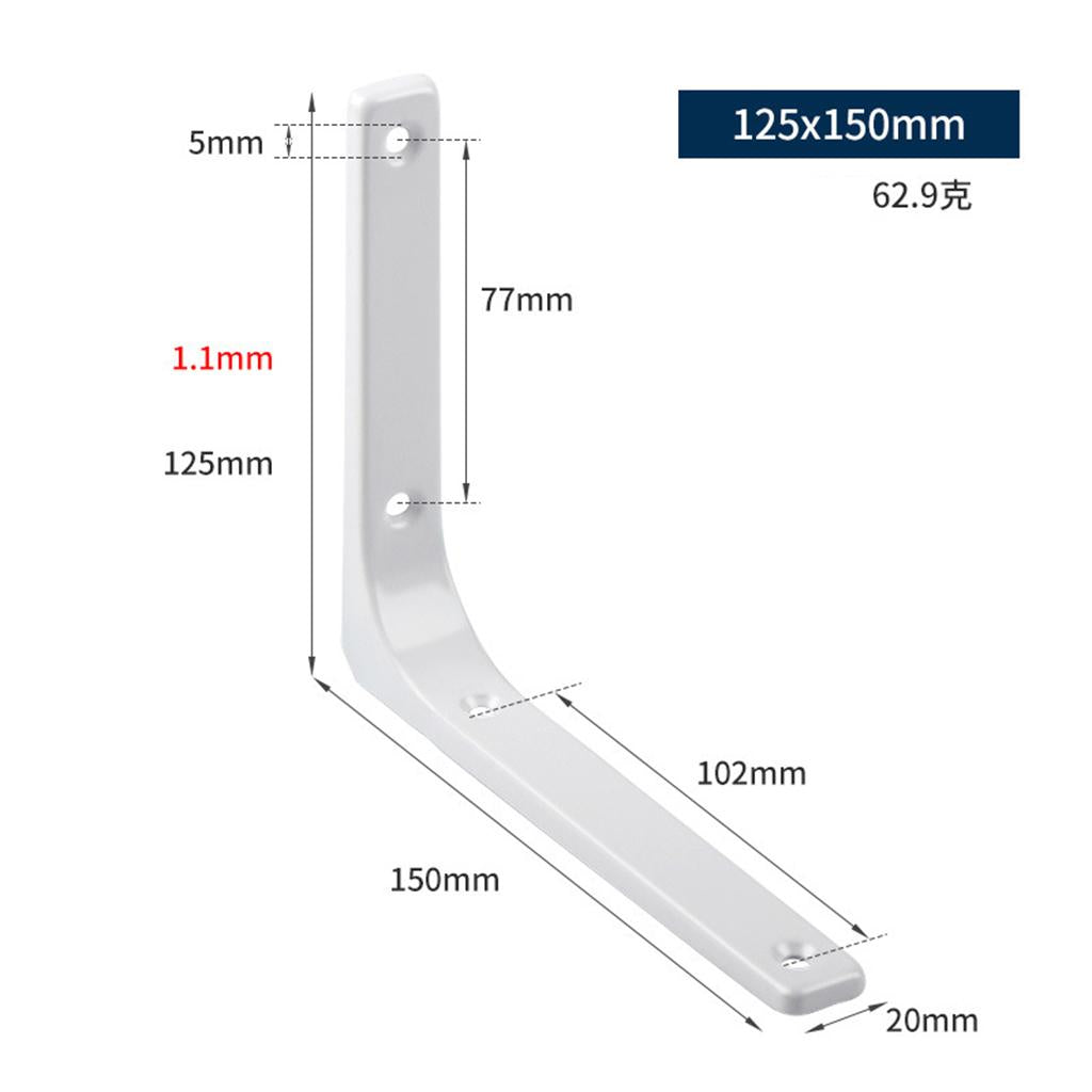 2xHeavy Duty Shelf Bracket Wall Hanging Shelve L Shaped Brackets White 6Inch