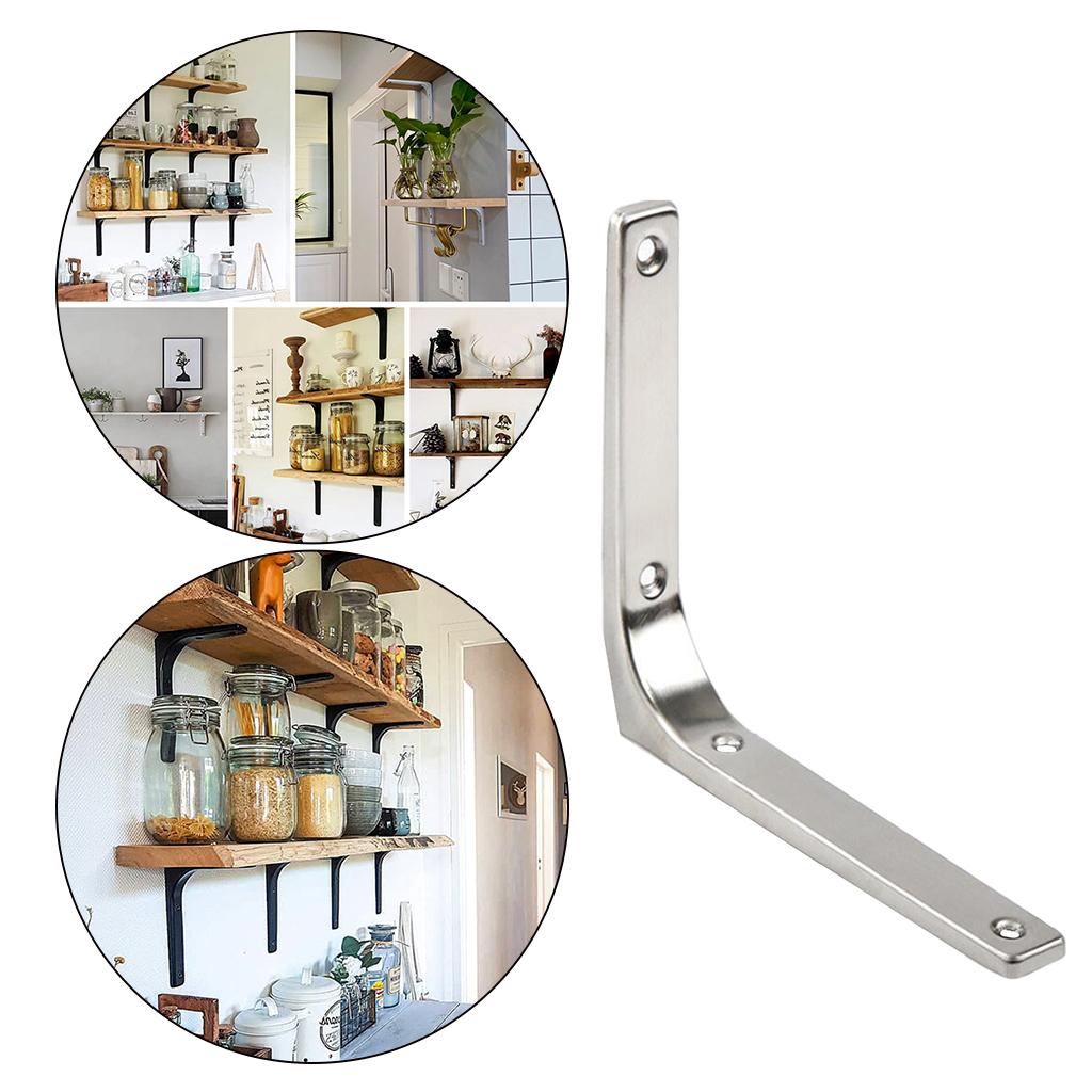 Heavy Duty Shelf Bracket Wall Hanging Shelve L Shaped Brackets Silver 6Inch