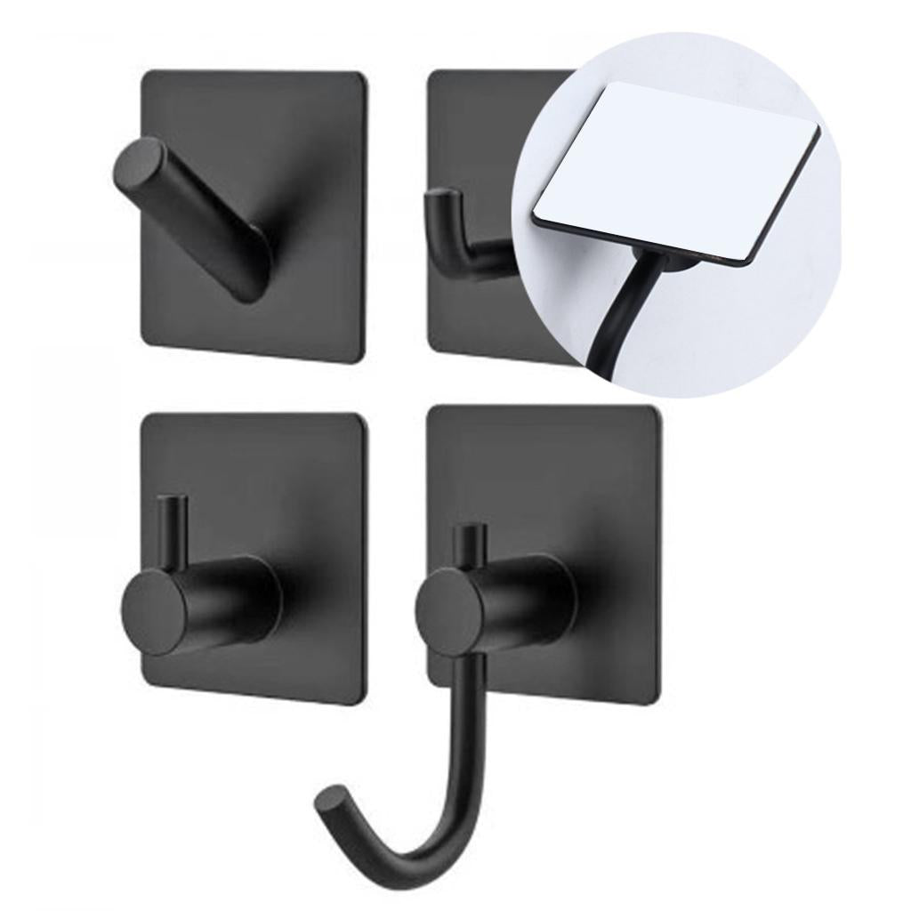 5 Pack Self Adhesive Paper Holder Stainless Steel Towel Hook 7 Shape Hook