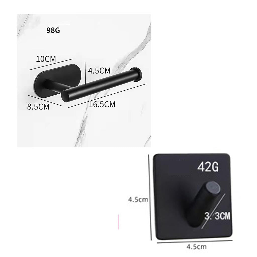 5 Pack Self Adhesive Paper Holder Stainless Steel Towel Hook Oblique Hook