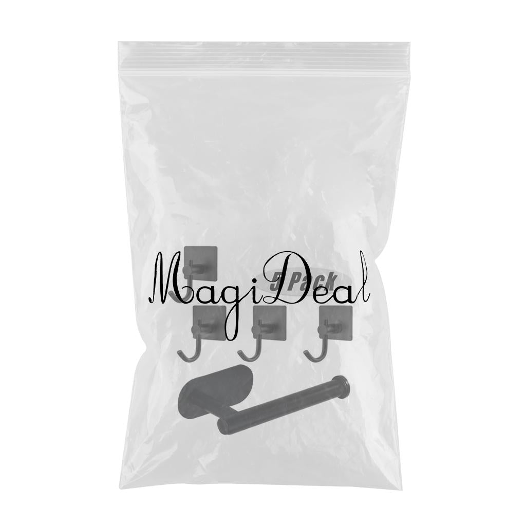 5 Pack Self Adhesive Paper Holder Stainless Steel Towel Hook J Shape Hook