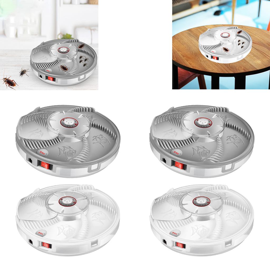 Electric Rotation Fly Trap Mosquito Flycatcher Repellents Gray USB Charging