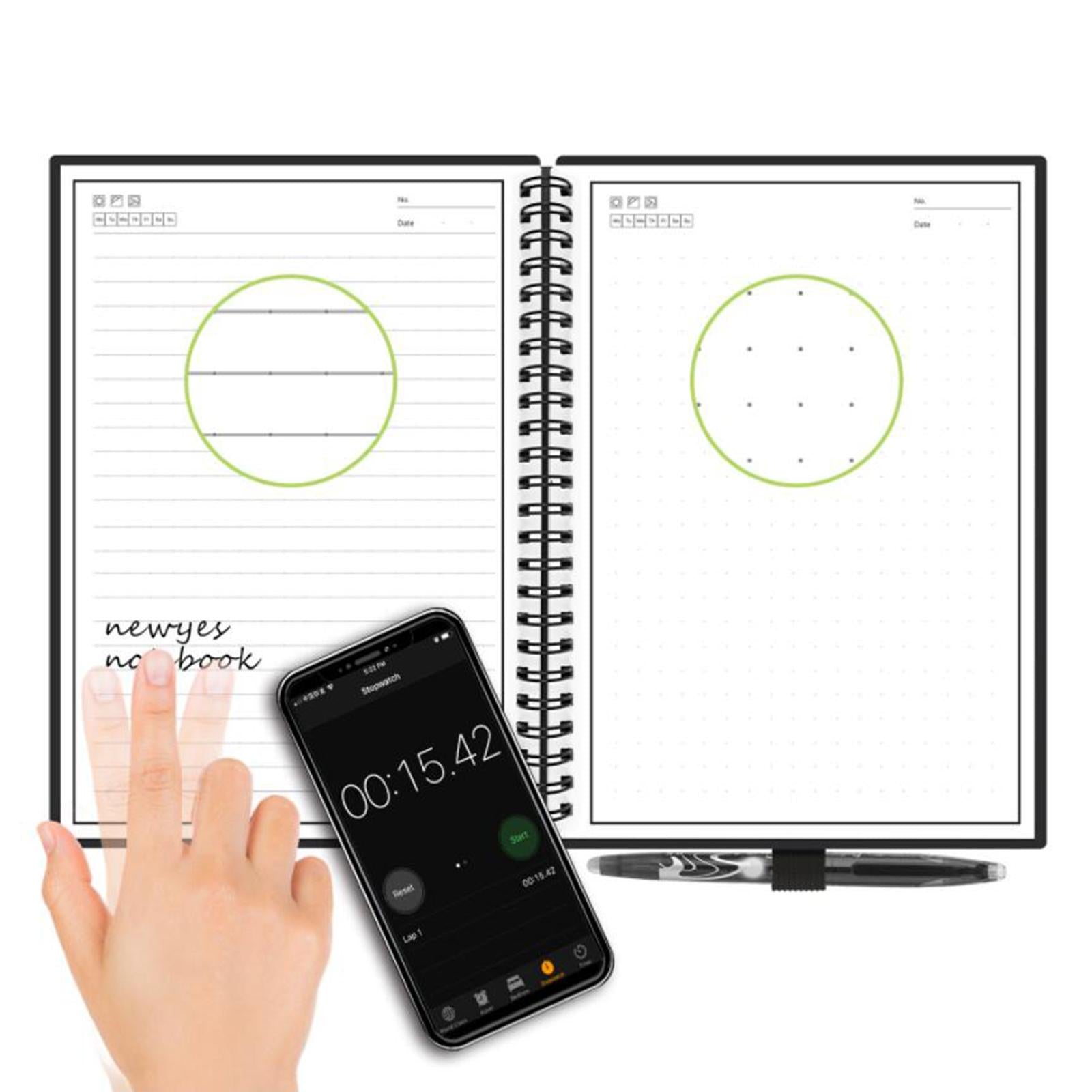 Smart Reusable Notebook Lined with Pen Erase Note Pad Journal School Drawing A4
