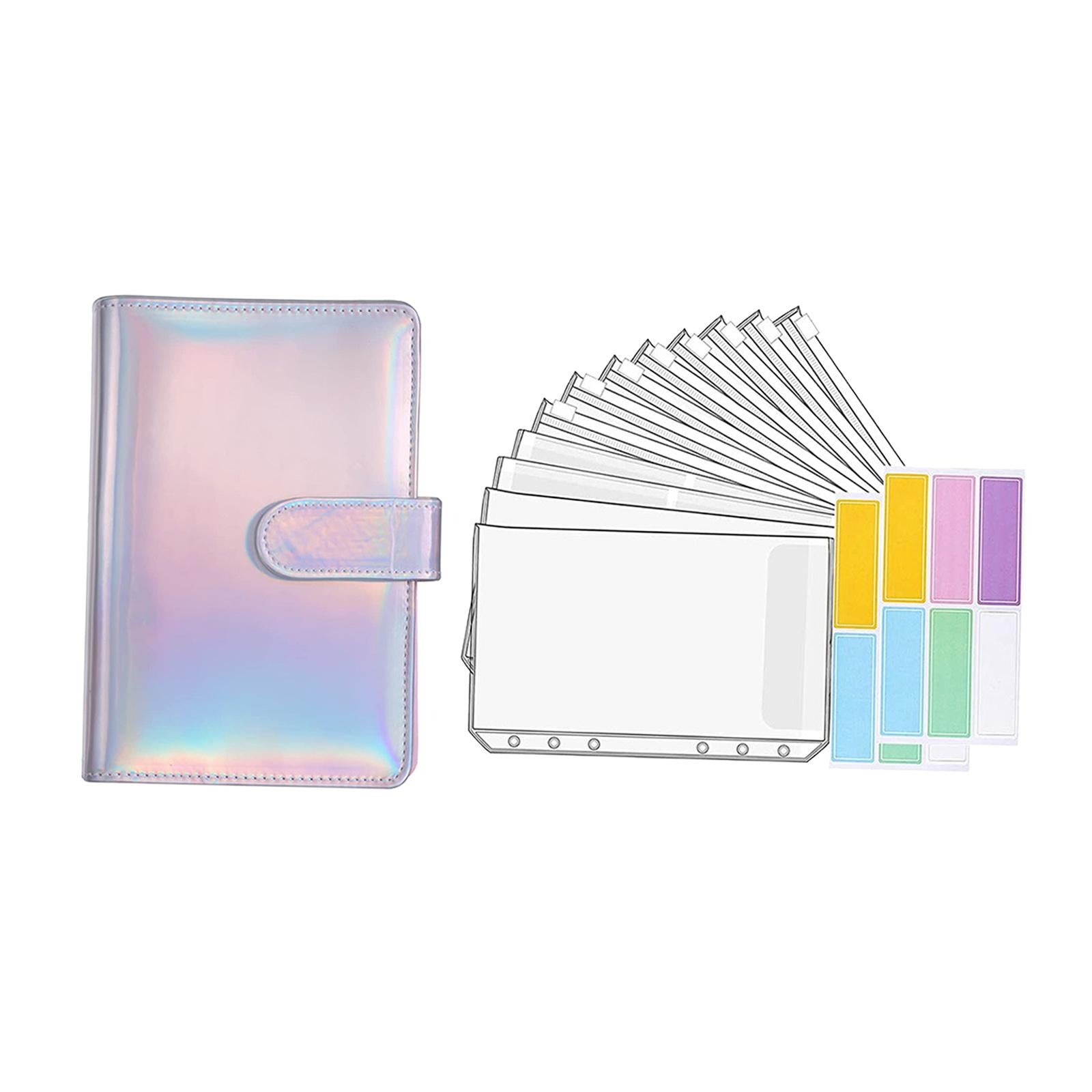 Notebook Binder with Binder Zipper Pockets for Home Office Silver