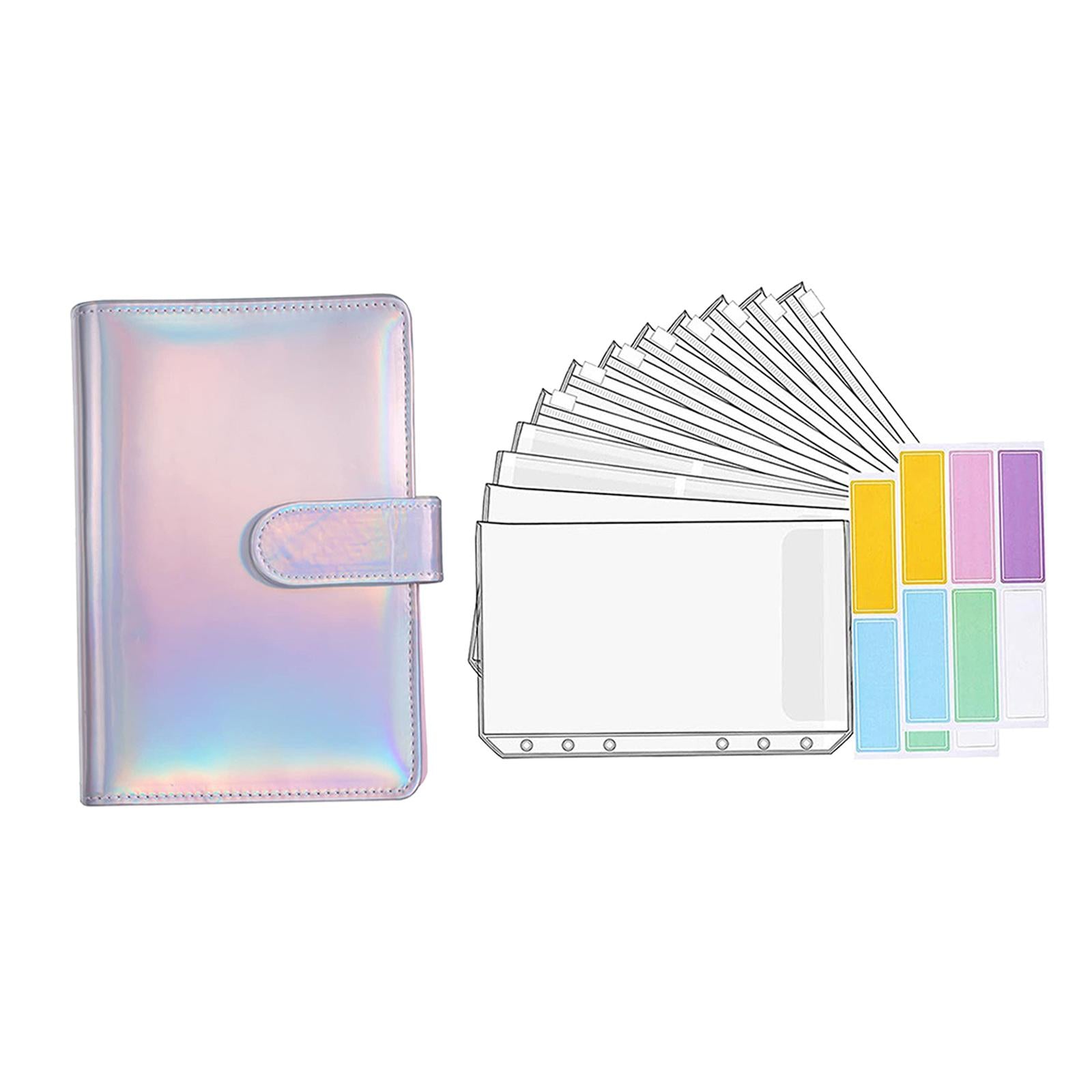 Notebook Binder with Binder Zipper Pockets for Home Office Silver