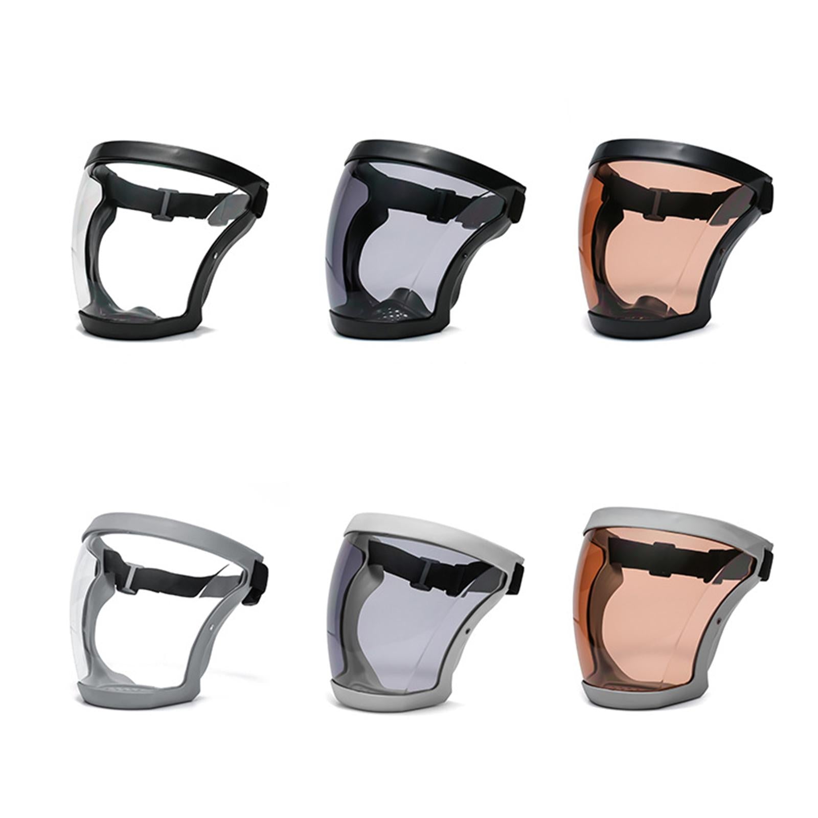 Transparent Safety Anti-fog Full Face Shield Cover Anti Splash blue+Brown