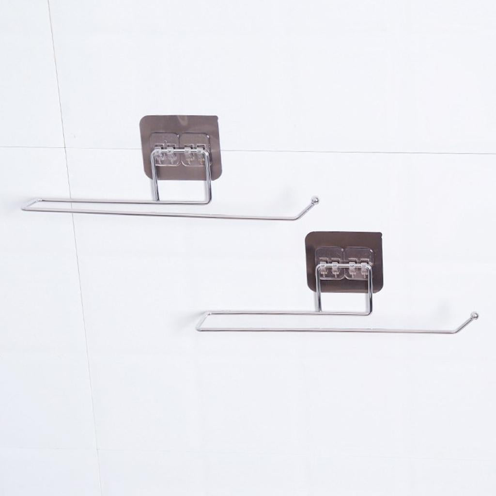 Punch-Free Toilet Paper Holder Self Adhesive Rack Wall Mounted Kitchen