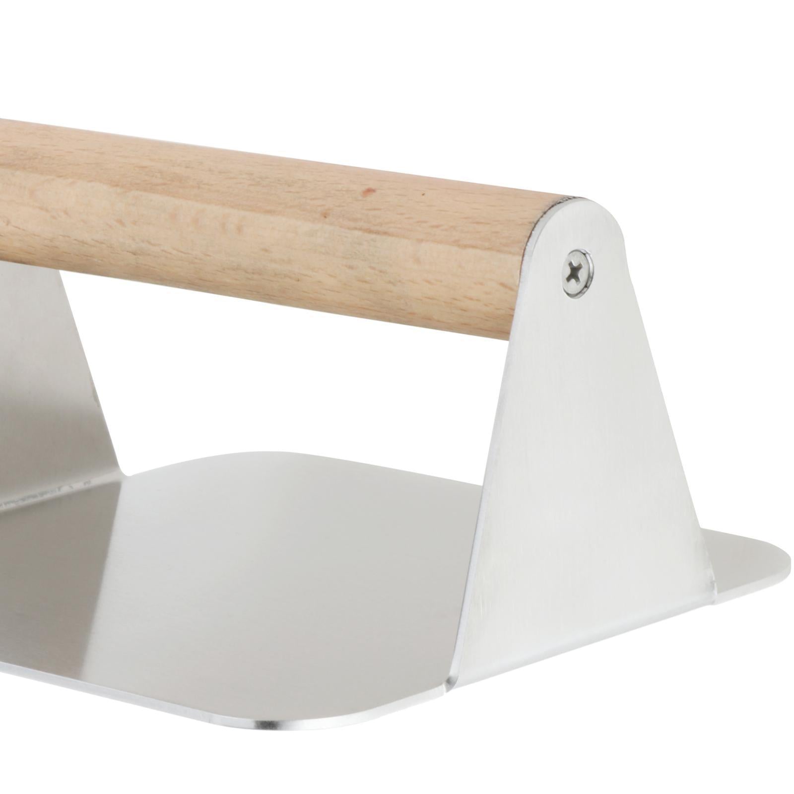 Burger Press Wooden Handle Bacon Rustproof Easy to Clean Accessories Home Square