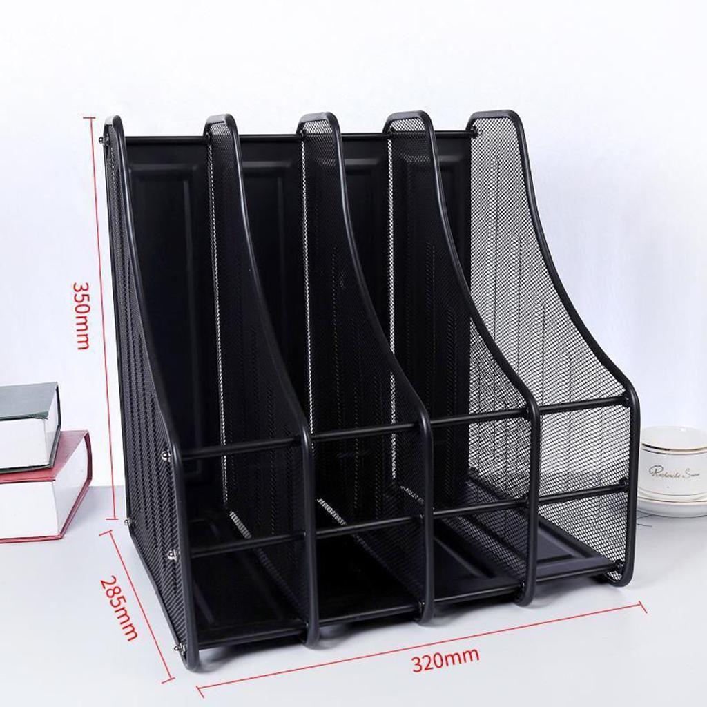 Magazine file Holder Collapsible Wrought Iron for Rack Office Data Storage black