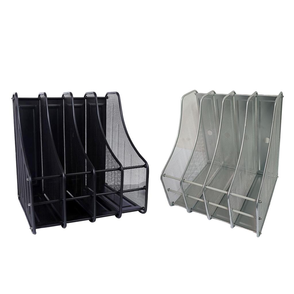 Magazine file Holder Collapsible Wrought Iron for Rack Office Data Storage black