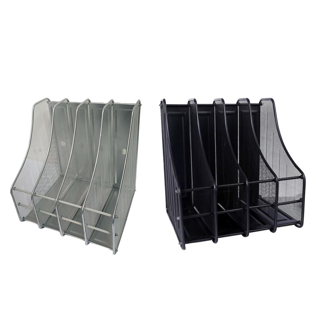 Magazine file Holder Collapsible Wrought Iron for Rack Office Data Storage black