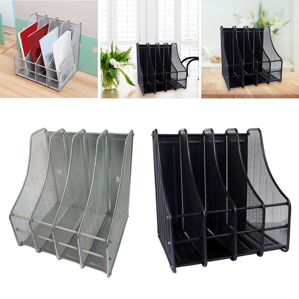 Magazine file Holder Collapsible Wrought Iron for Rack Office Data Storage black