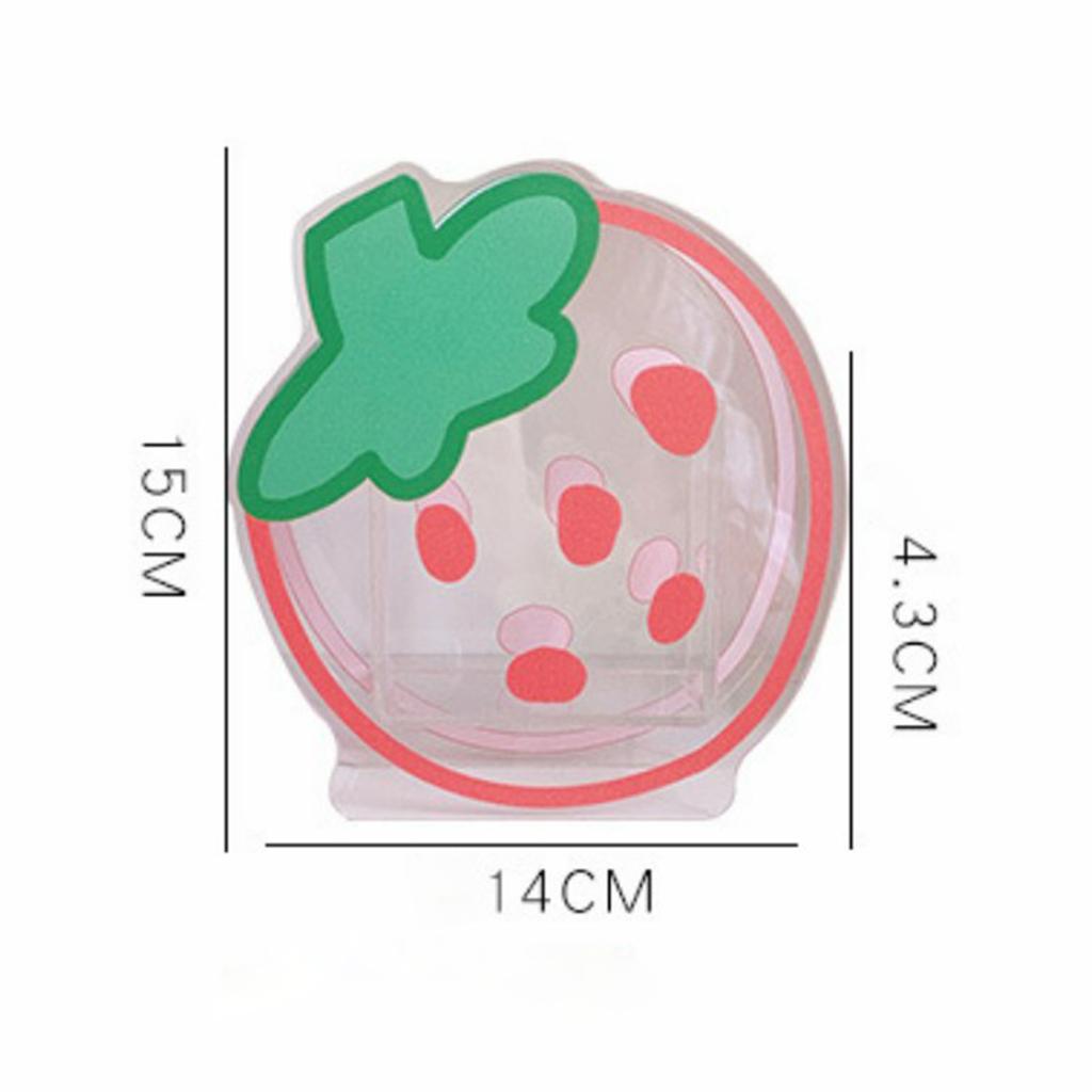 Cute Clear Pen and Pencil Holder Stand School Stationery Acrylic for Desk Strawberry