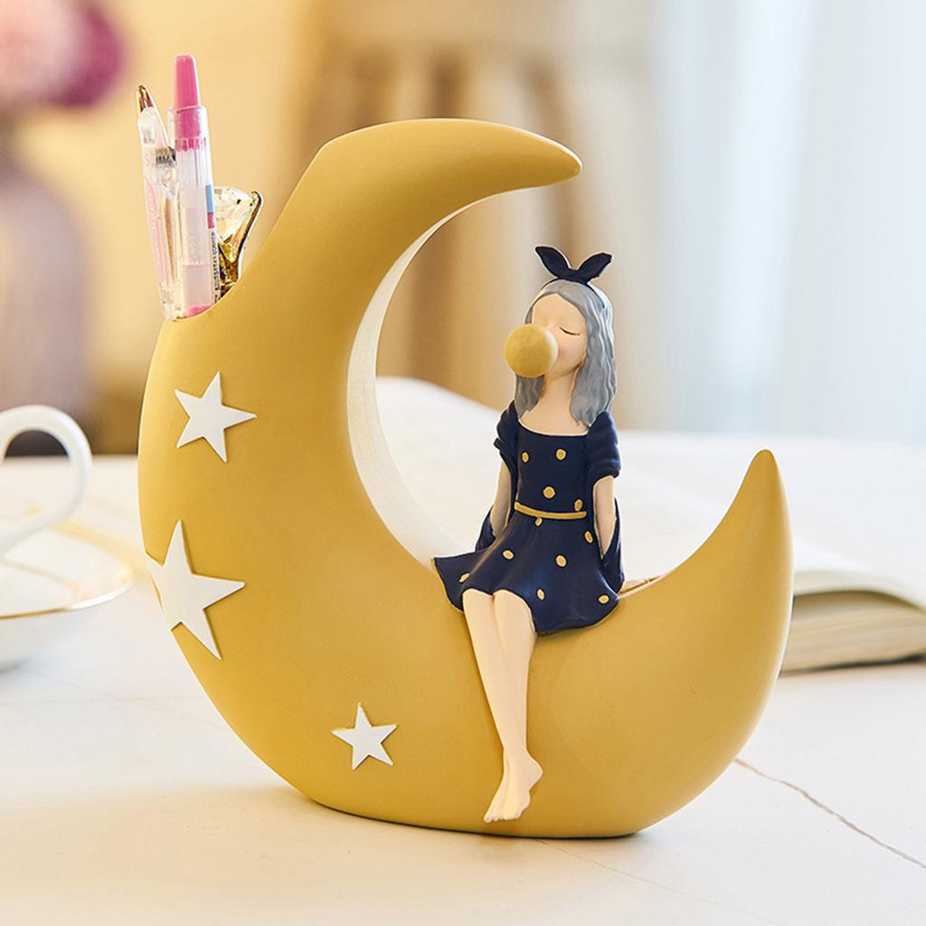 Multifunctional Resin Pen Holder Pencil Cup Pot Dry Flower Holder for School