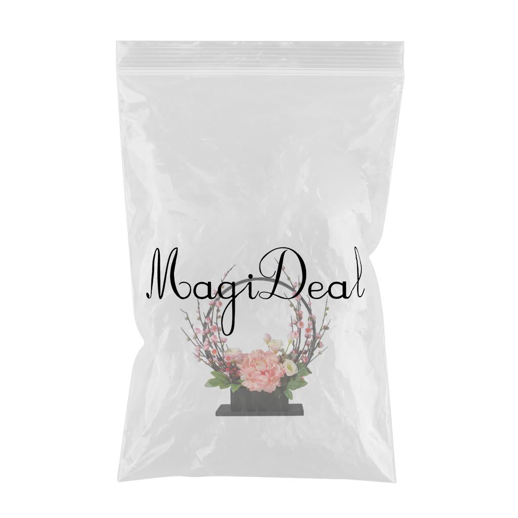 Artificial Silk Flower with Tray Floral Arrangements Centerpieces Light Pink