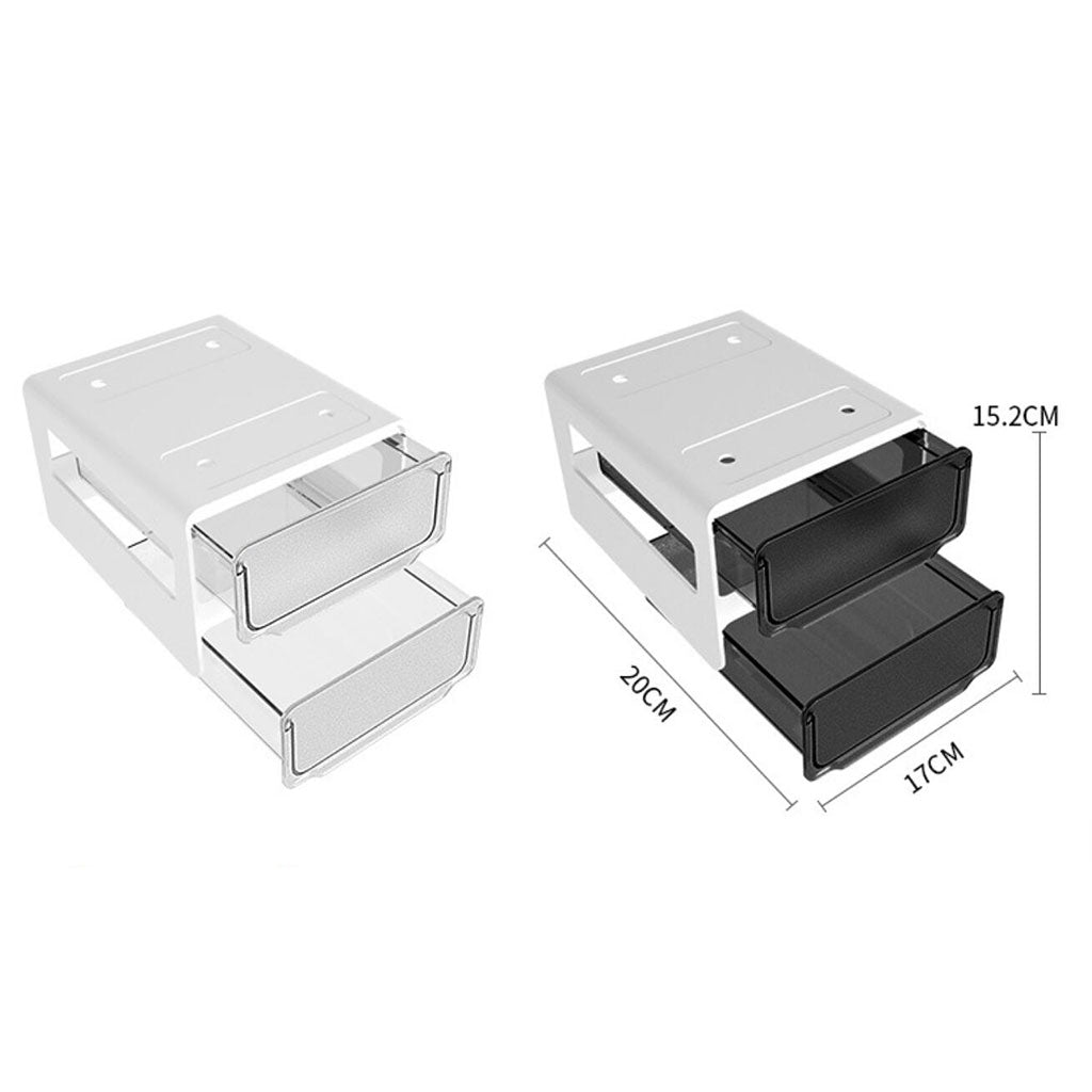Self Stick Table Storage Box Hidden Storage Box for Sundries Closet Office Black S