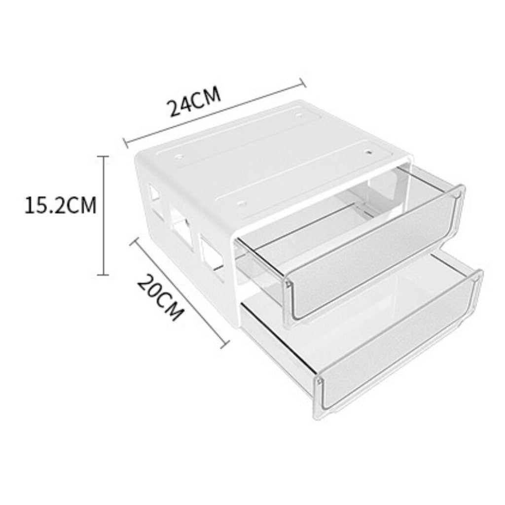 Self Stick Table Storage Box Hidden Storage Box for Sundries Closet Office White L