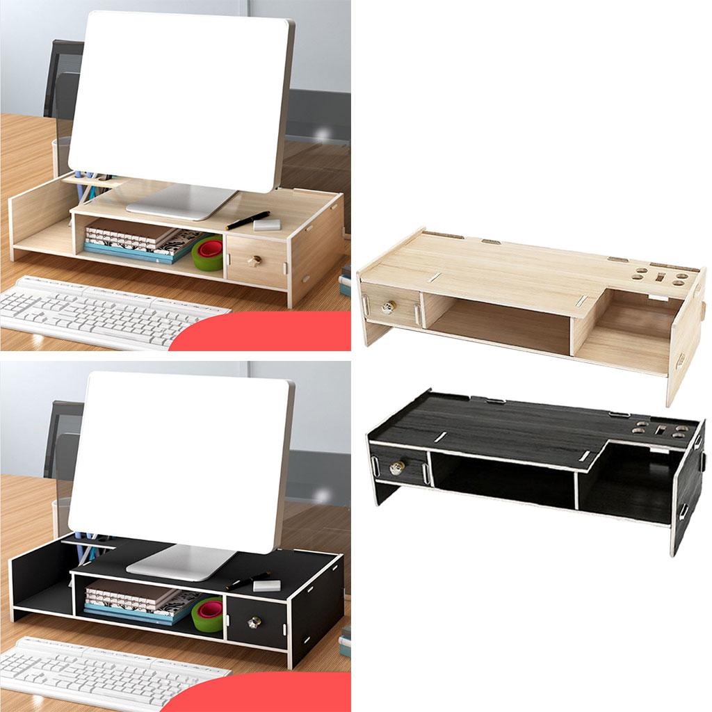 1PC Monitor Stand Riser Storage Holder Increased Platform for Tablet PC black