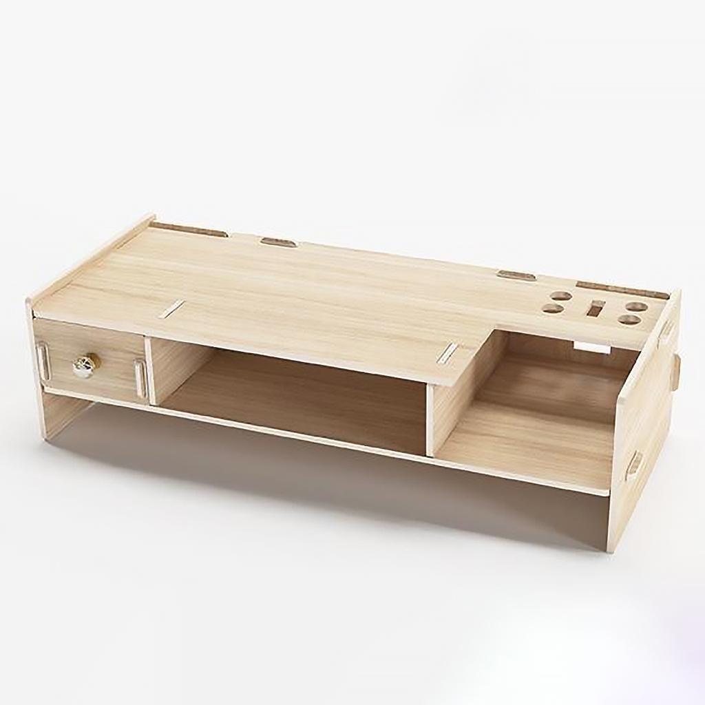 1PC Monitor Stand Riser Storage Holder Increased Platform for Tablet PC wood grain