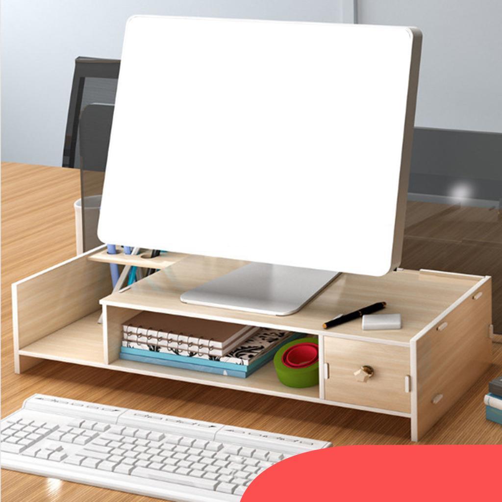 1PC Monitor Stand Riser Storage Holder Increased Platform for Tablet PC wood grain