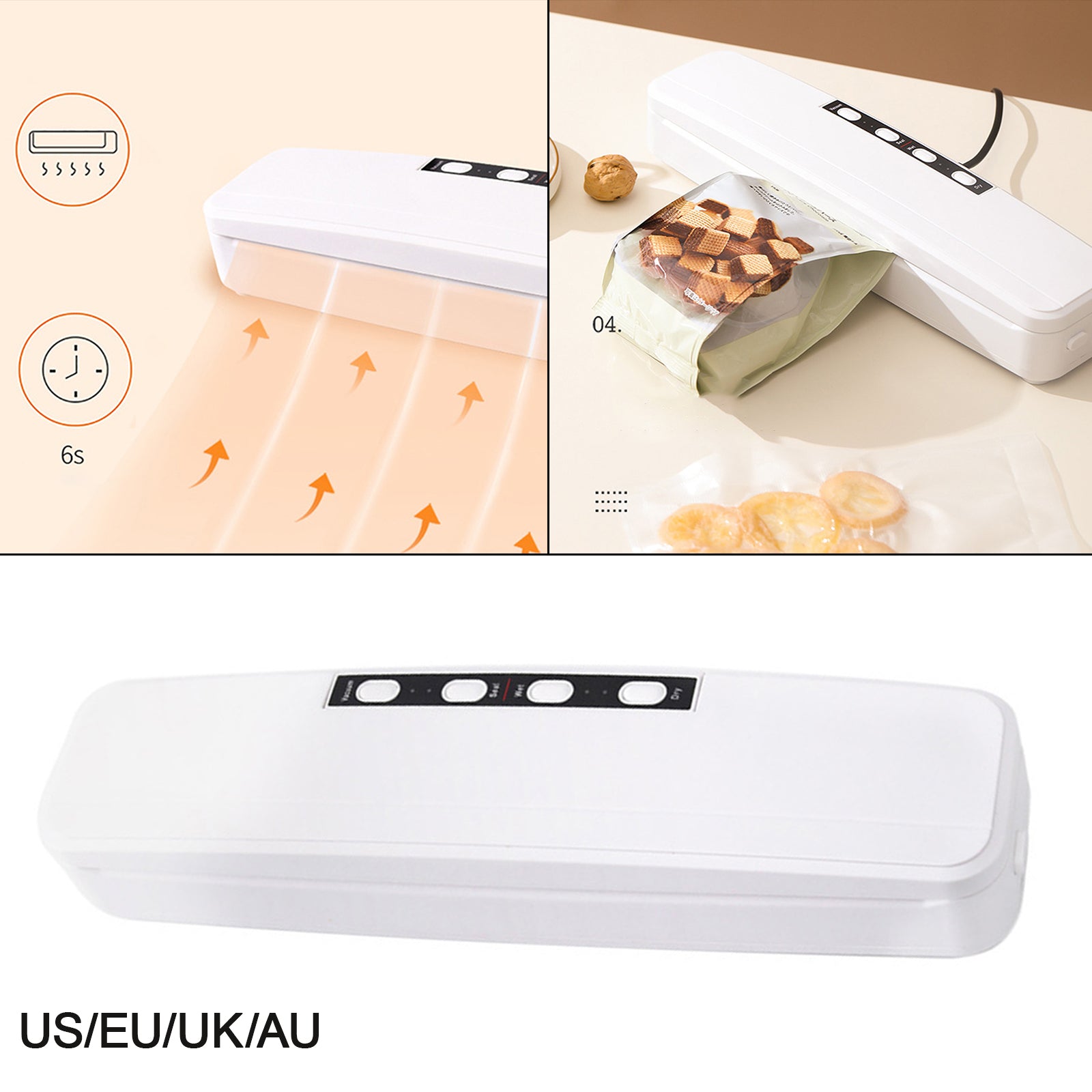 Portable Food Vacuum Sealer Machine Kitchen Tools Food Preservation Plug-US