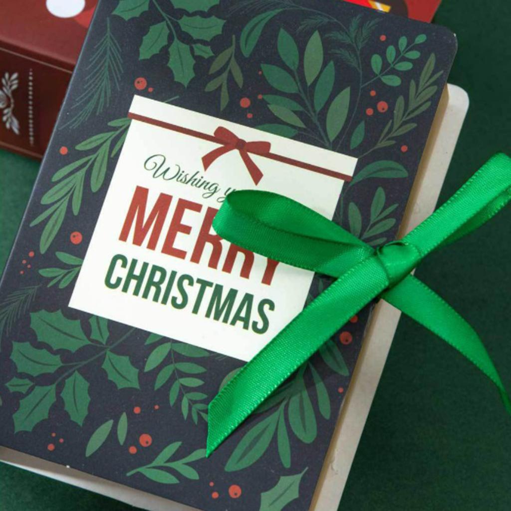 Xmas Party Food Box Kids Meal Sweet Candy, Gift, Lunch Santa Boy Girls green leaves