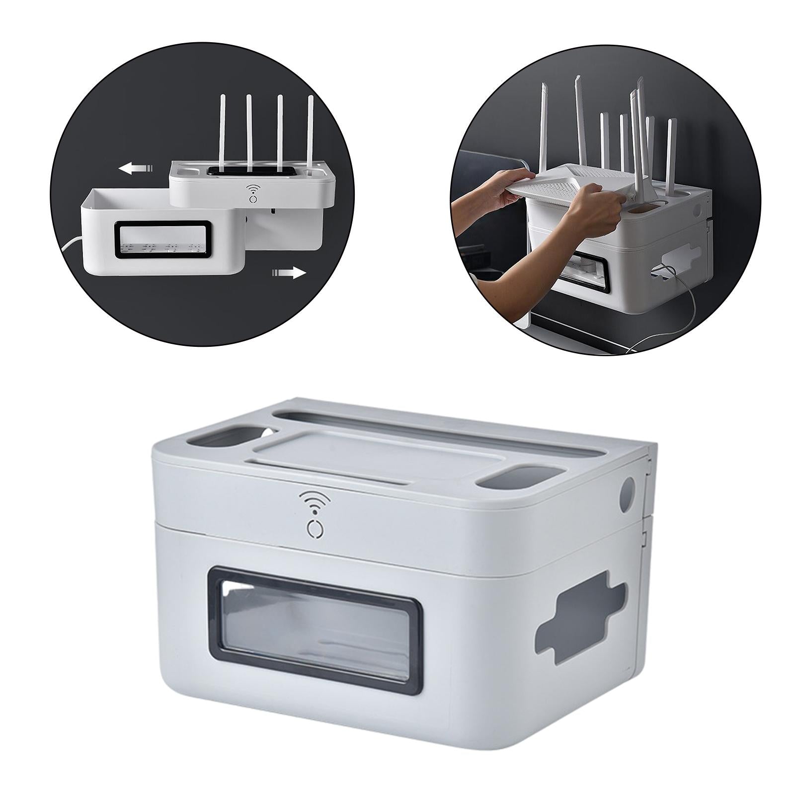 Storage Case Cord Organizer Baby-Pets Proof Safety Wall Hanging for Computer Grey L