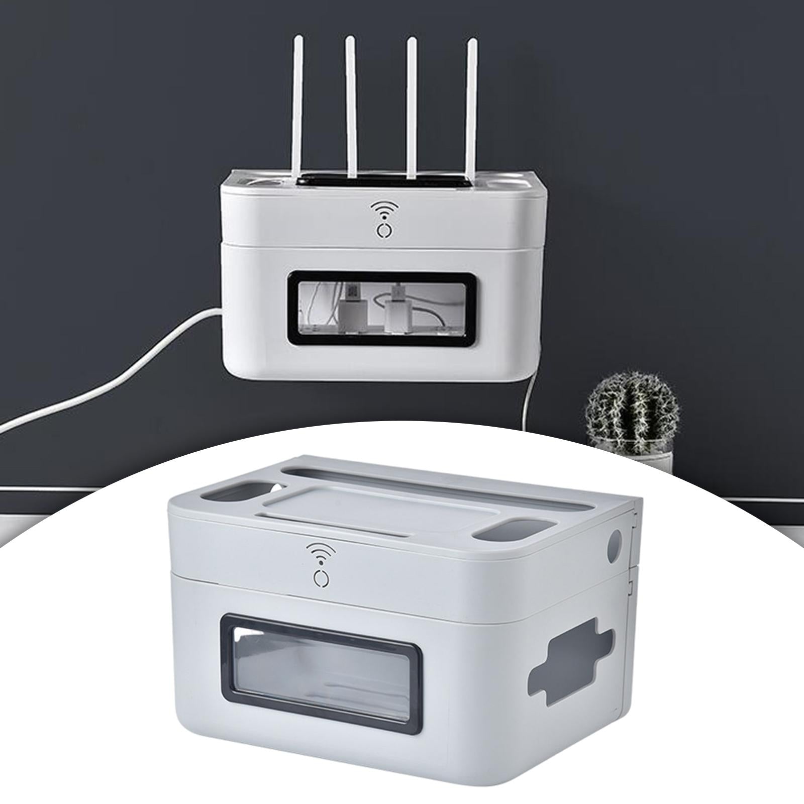 Storage Case Cord Organizer Baby-Pets Proof Safety Wall Hanging for Computer Grey L