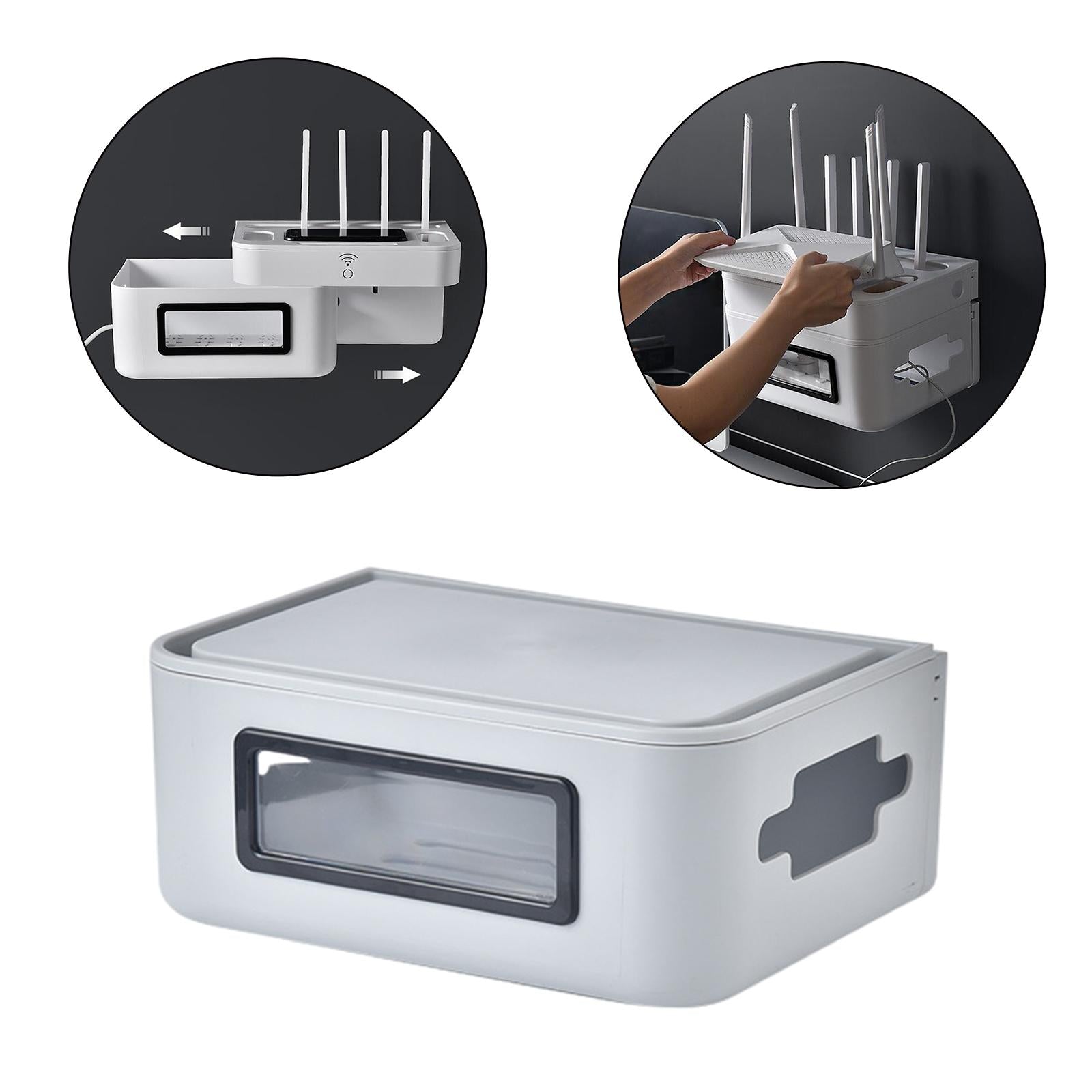 Storage Case Cord Organizer Baby-Pets Proof Safety Wall Hanging for Computer Grey S