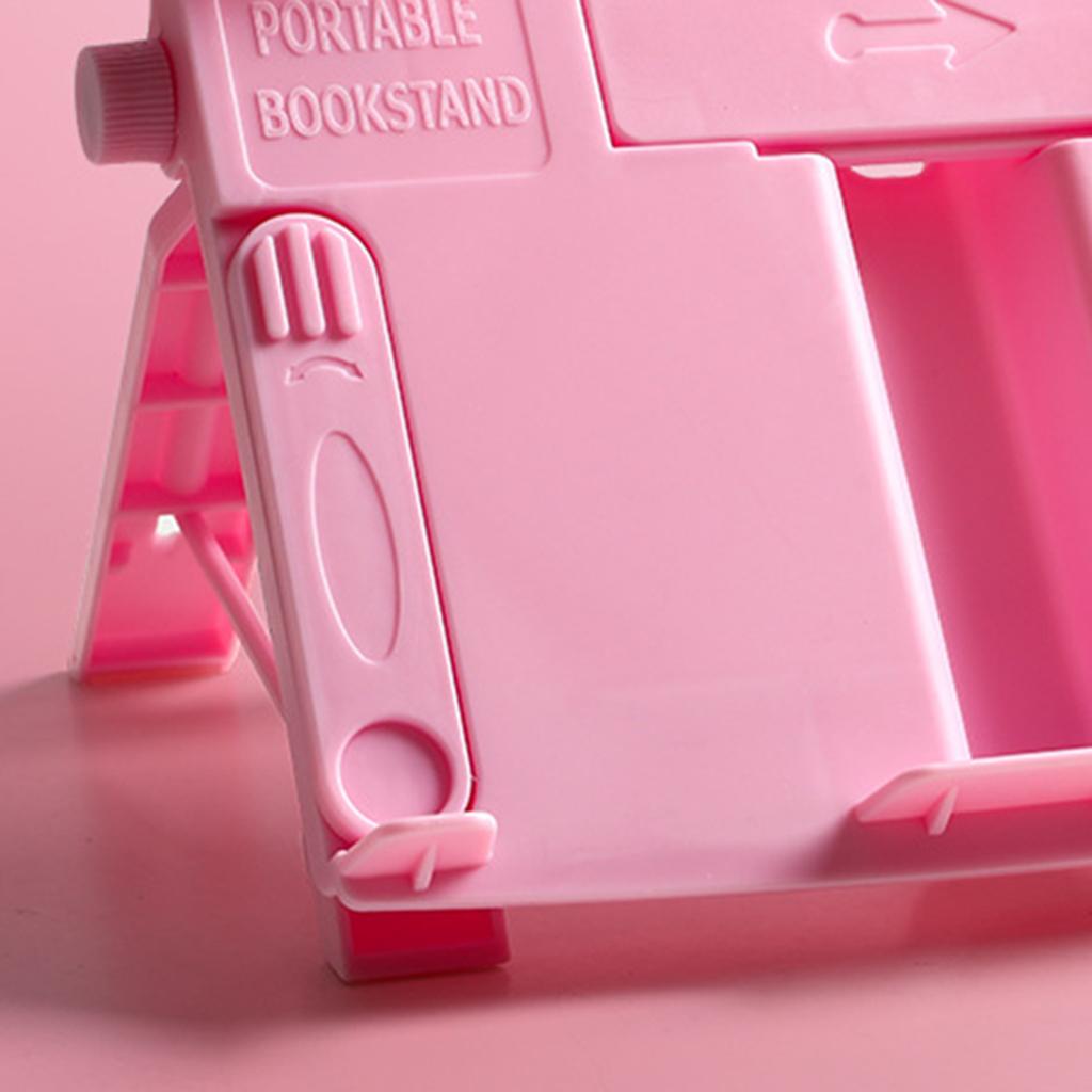 Portable Book Document Foldable Stand Reading Desk Holder Bookstand Pure Pink
