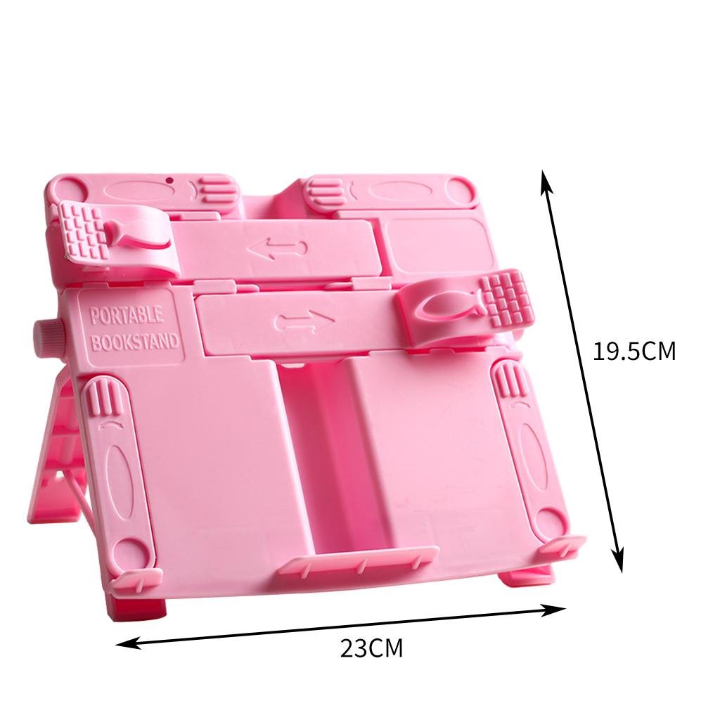 Portable Book Document Foldable Stand Reading Desk Holder Bookstand Pure Pink