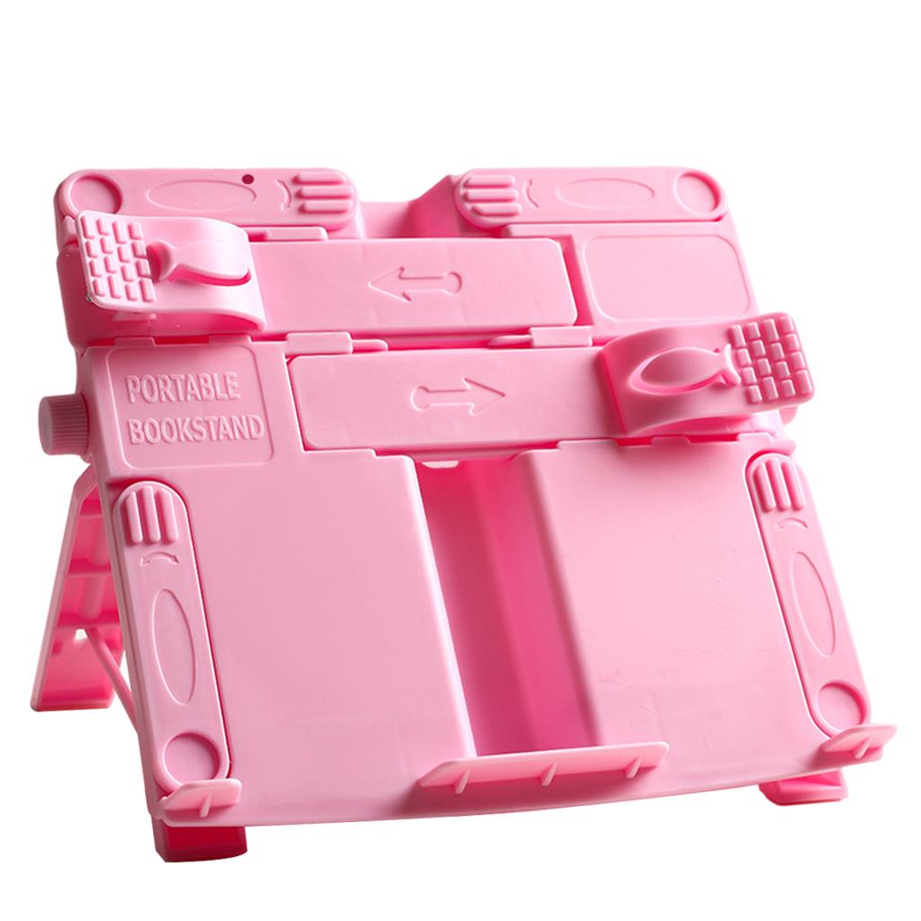 Portable Book Document Foldable Stand Reading Desk Holder Bookstand Pure Pink