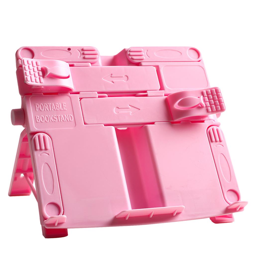Portable Book Document Foldable Stand Reading Desk Holder Bookstand Pure Pink