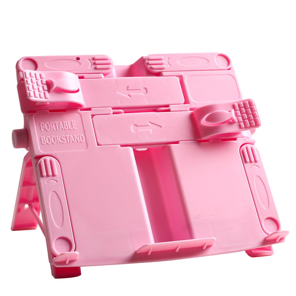 Portable Book Document Foldable Stand Reading Desk Holder Bookstand Pure Pink