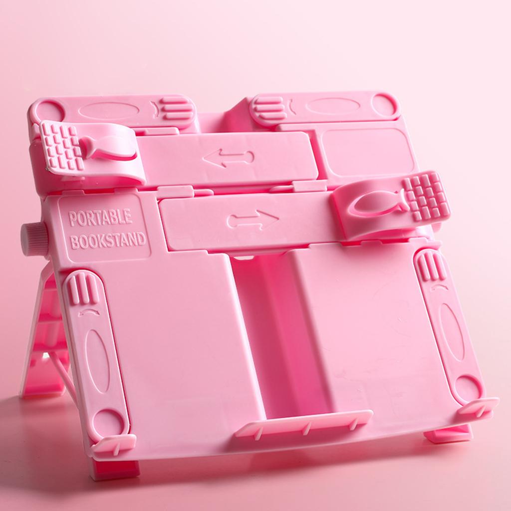 Portable Book Document Foldable Stand Reading Desk Holder Bookstand Pure Pink