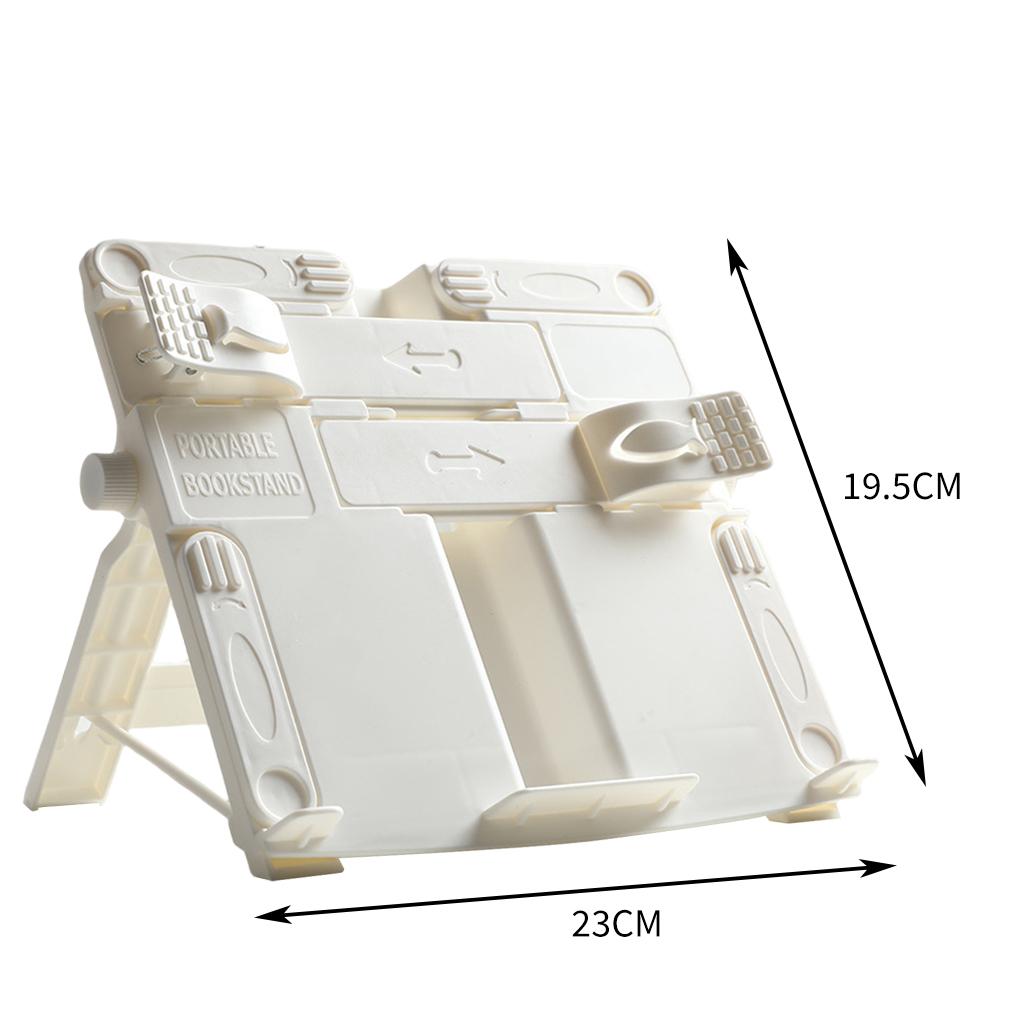 Portable Book Document Foldable Stand Reading Desk Holder Bookstand White