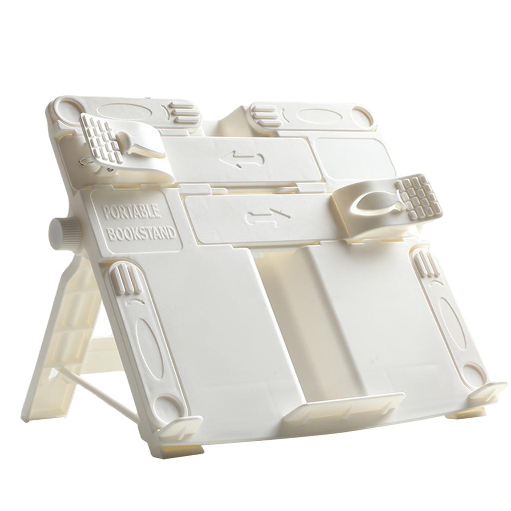 Portable Book Document Foldable Stand Reading Desk Holder Bookstand White