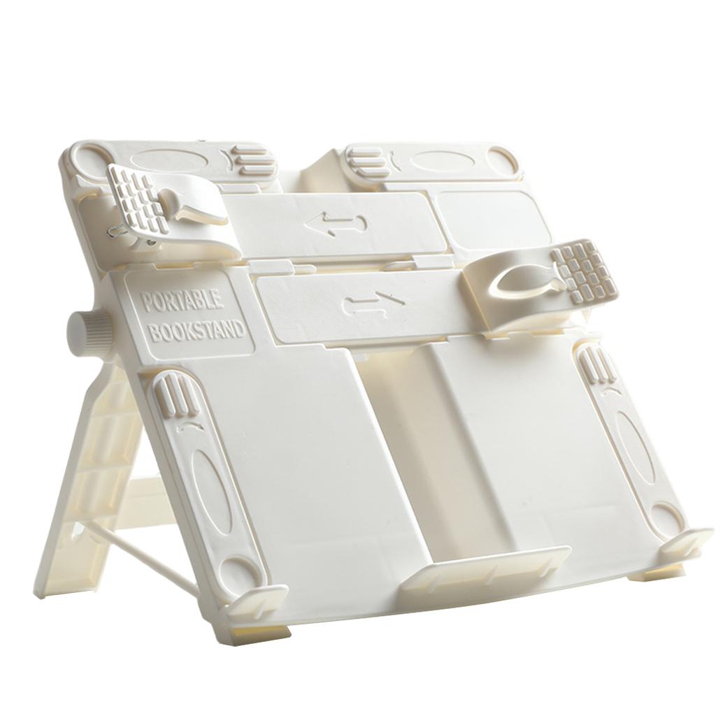 Portable Book Document Foldable Stand Reading Desk Holder Bookstand White