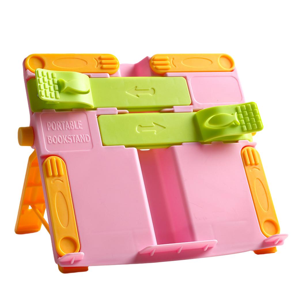 Portable Book Document Foldable Stand Reading Desk Holder Bookstand Pink