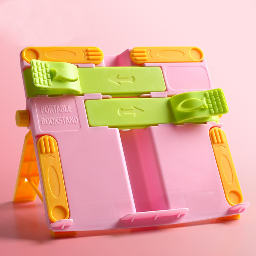 Portable Book Document Foldable Stand Reading Desk Holder Bookstand Pink