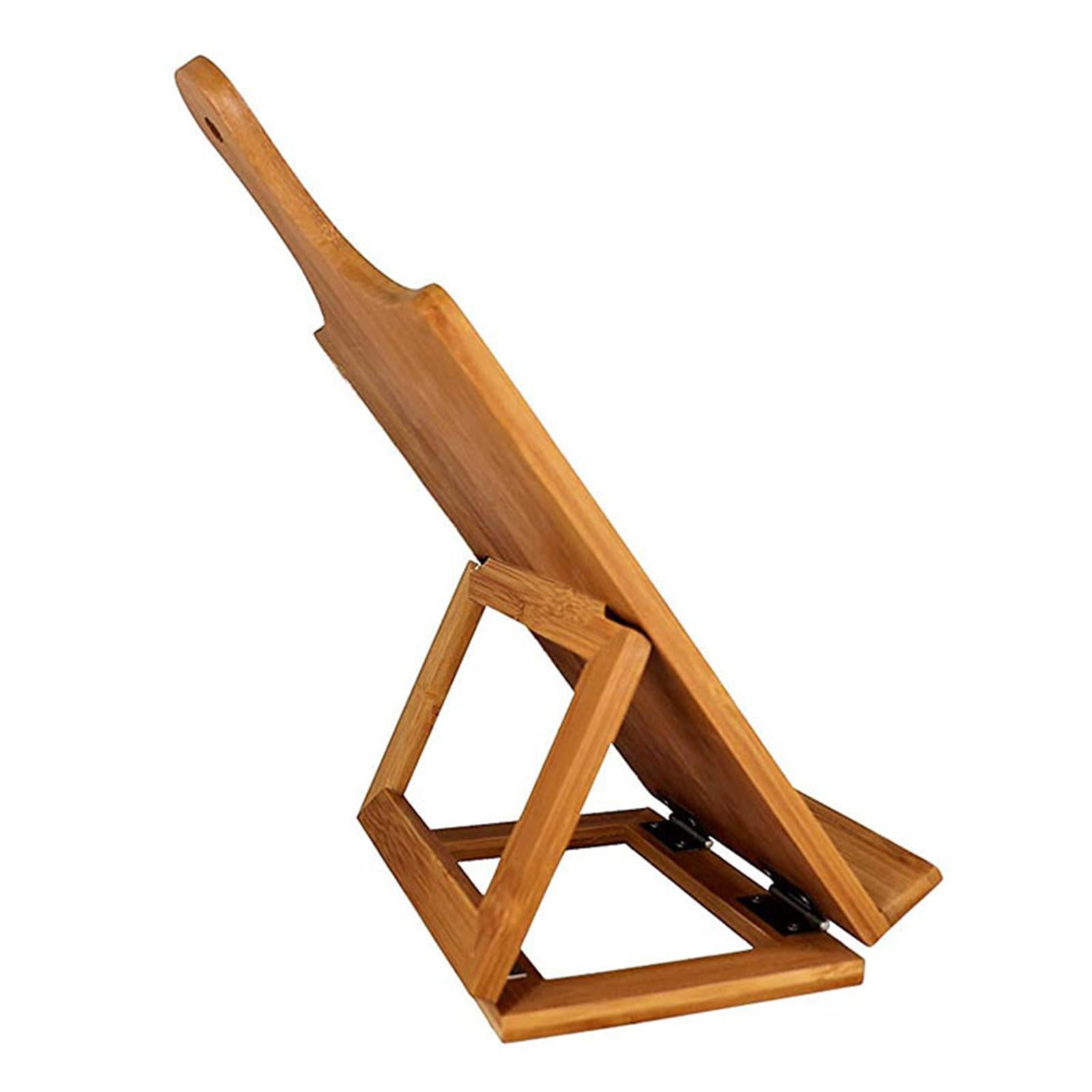Portable BamBoo Book Stand Large Cookbook Holder Home Office Reading Rest