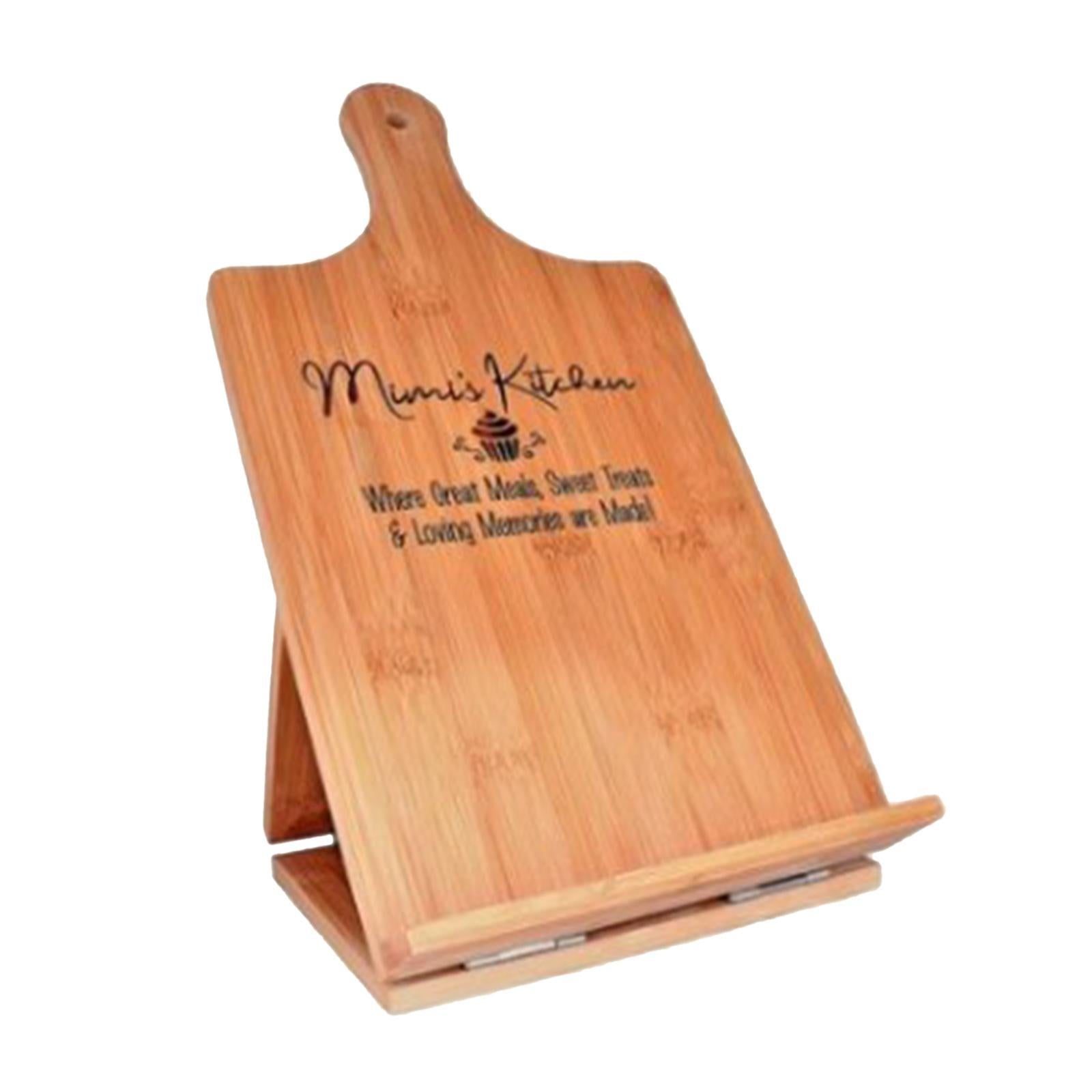 Portable BamBoo Book Stand Large Cookbook Holder Home Office Reading Rest