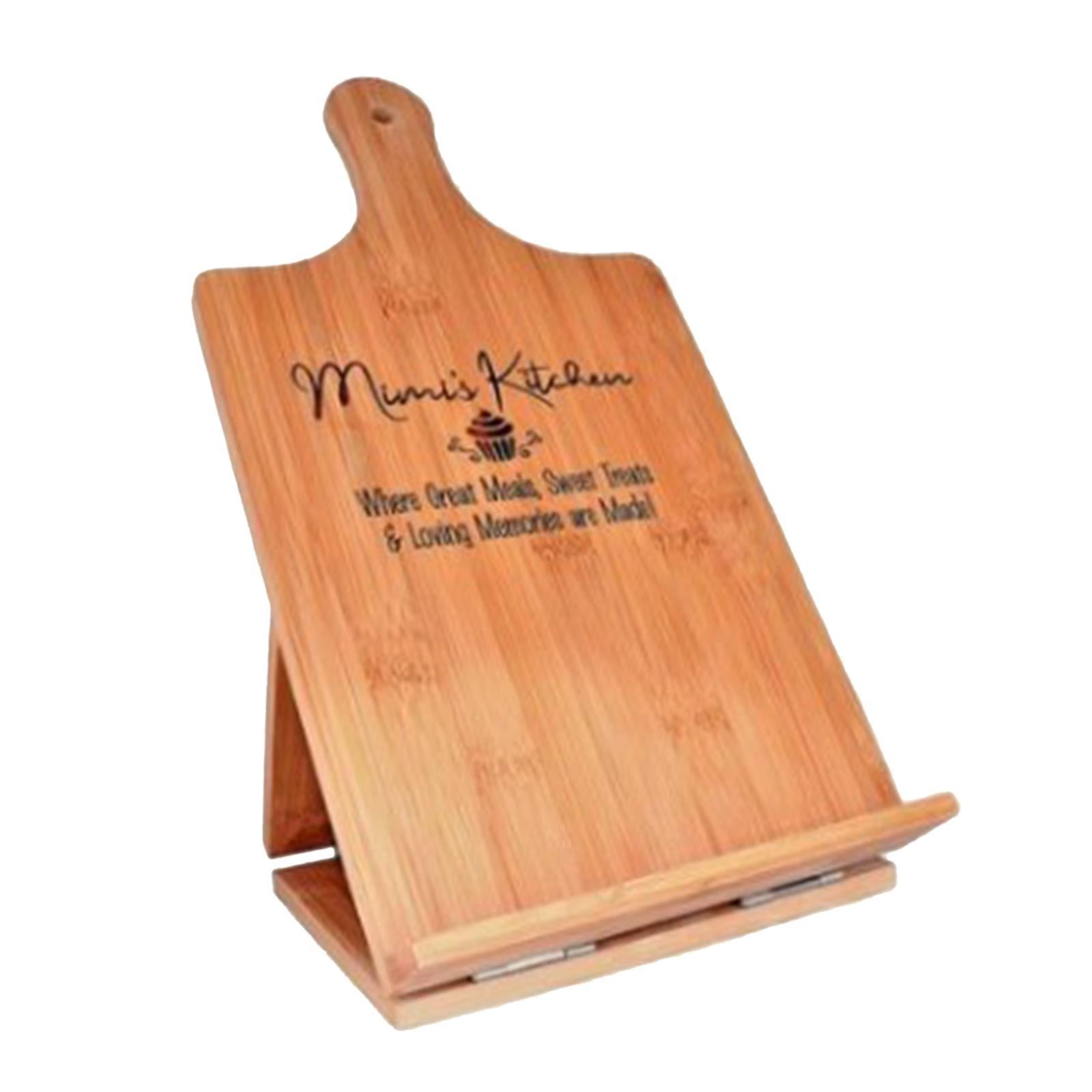 Portable BamBoo Book Stand Large Cookbook Holder Home Office Reading Rest
